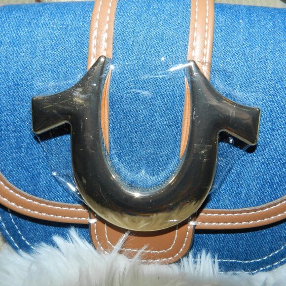 True Religion Crossbody Mini Flap Adjustable Strap Bag Blue Denim 🆕FAST😮💨⚡🚚 - Picture 6 of 15